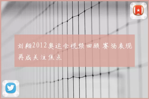 刘翔2012奥运会视频回顾 赛场表现再成关注焦点
