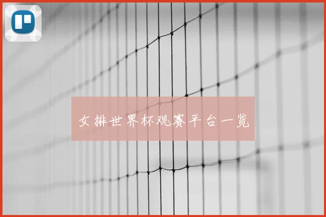 女排世界杯观赛平台一览