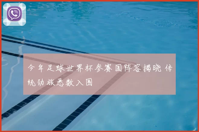 今年足球世界杯参赛国阵容揭晓 传统劲旅悉数入围
